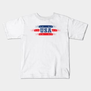 USA unique creative icon with US flag Kids T-Shirt